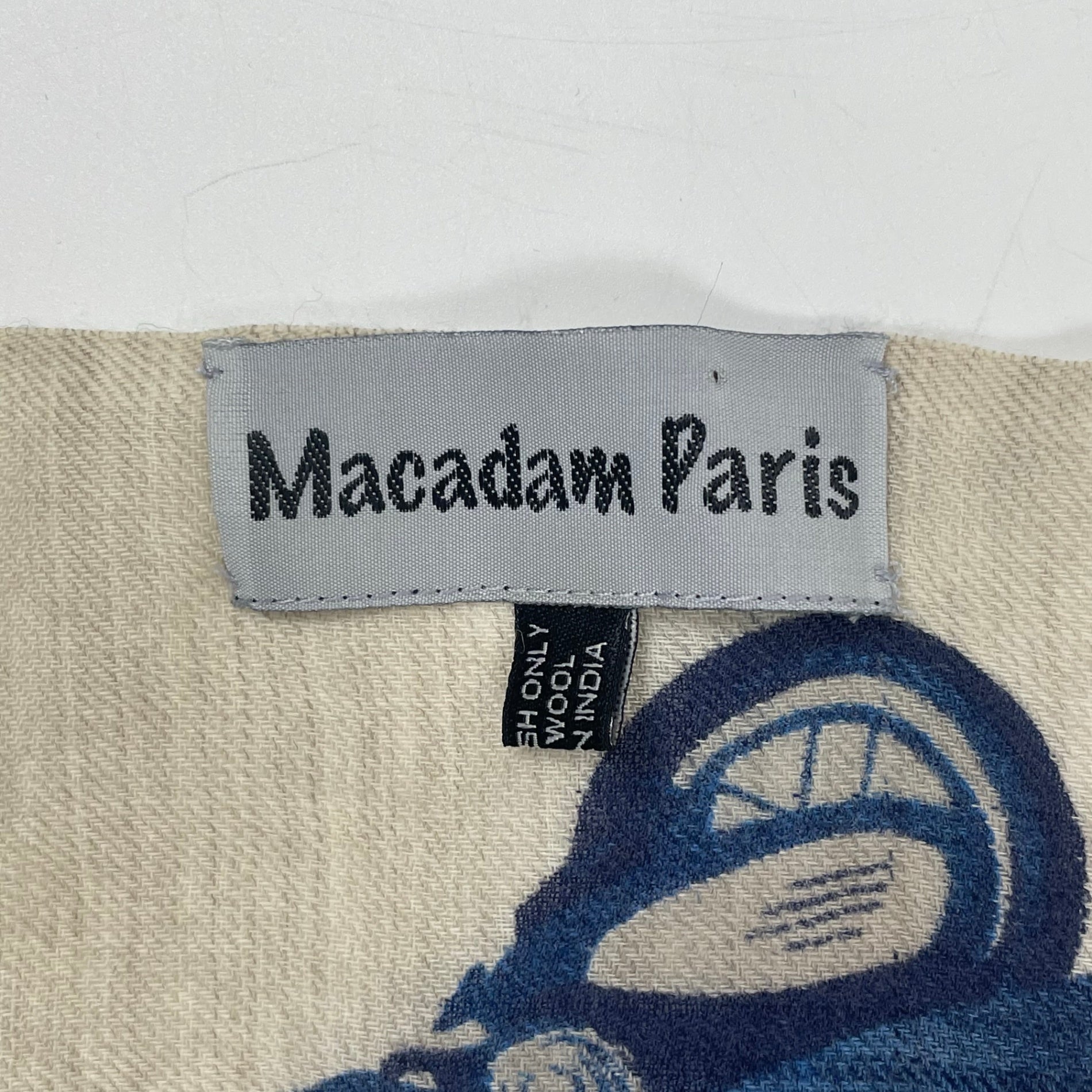 Macadam Paris / ベスパ柄ウールストール インド製