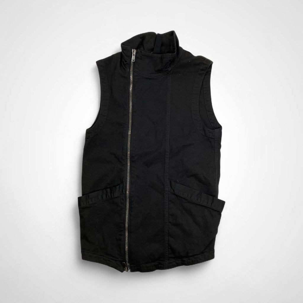 「r」 LA PROVOCAZIONE ETERNA ripvanwinkle リップヴァンウィンクル / アシンメトリージップベスト ブラック Y2K 参考定価：30,000程度 SIZE:4