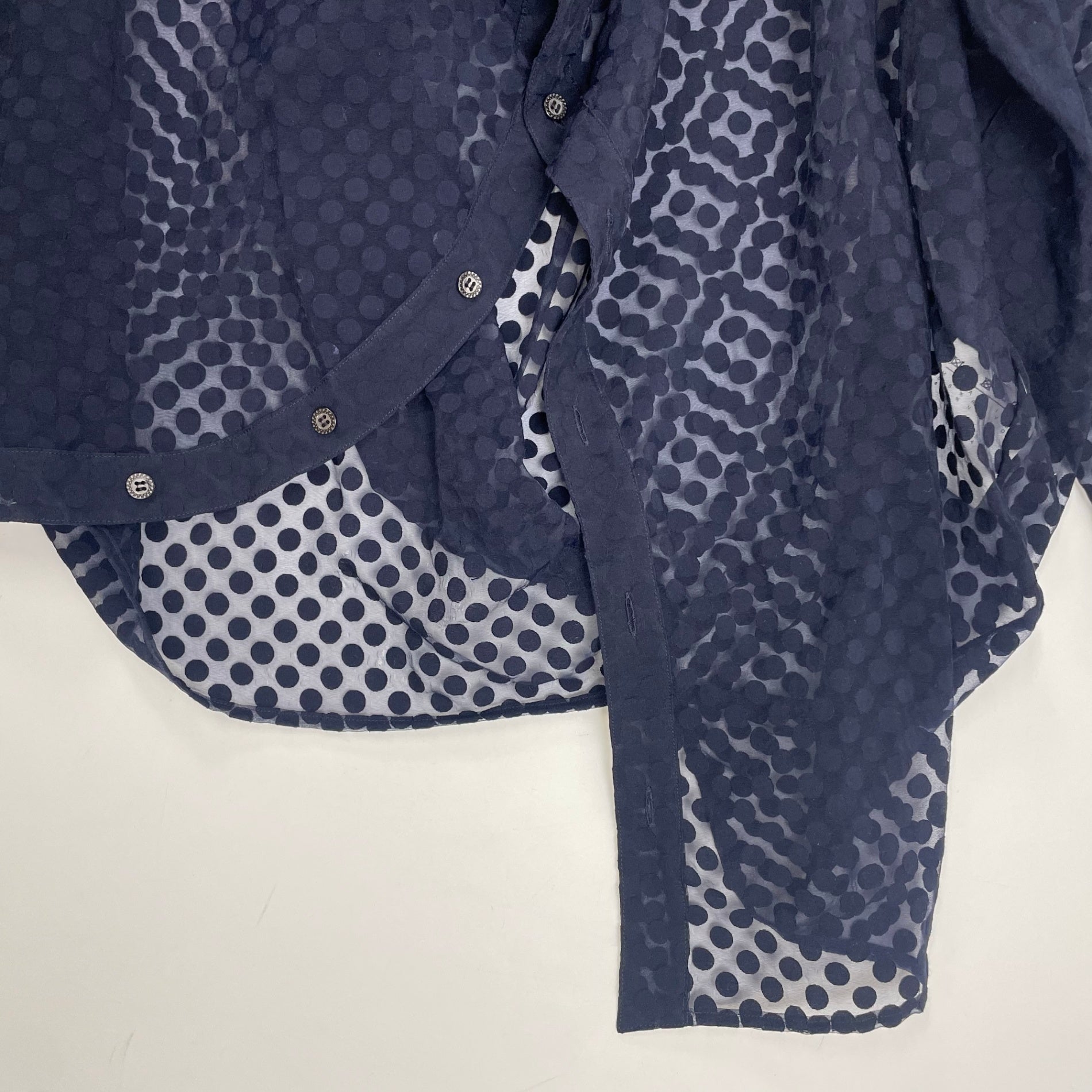 ANREALAGE アンリアレイジ / ドットオーガンジーボールシャツ 参考定価：48,000+tax SIZE:46