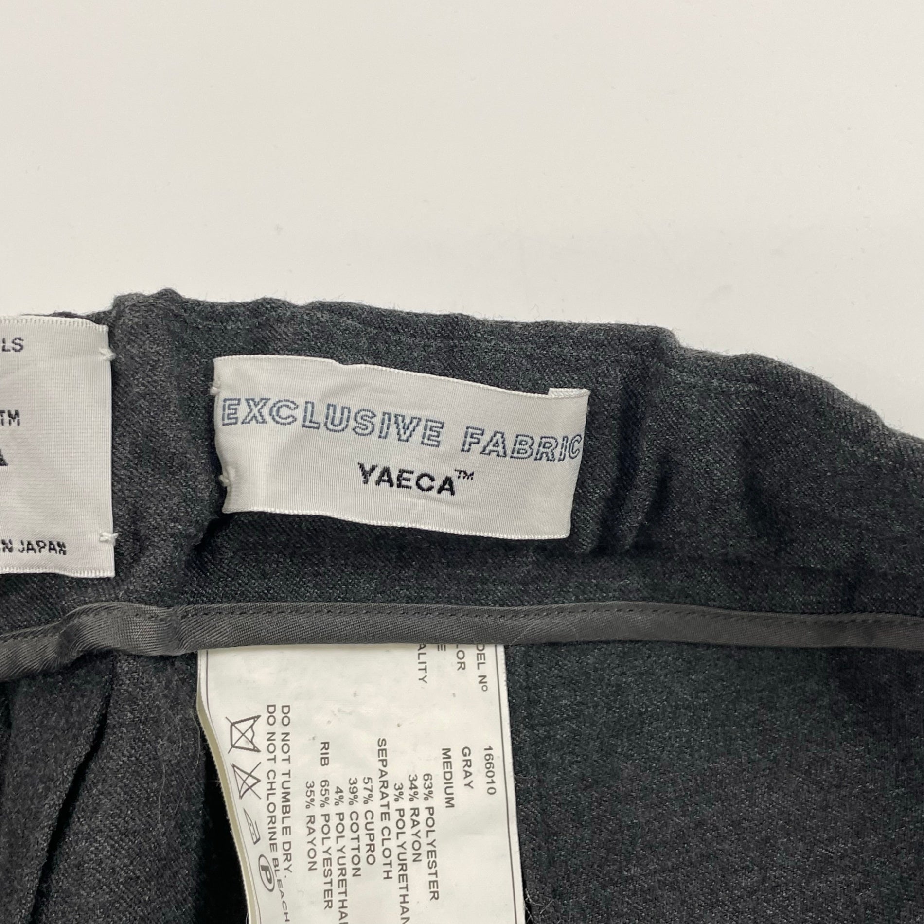 YAECA / リブスラックス グレー 参考定価：20,000程度 SIZE:M