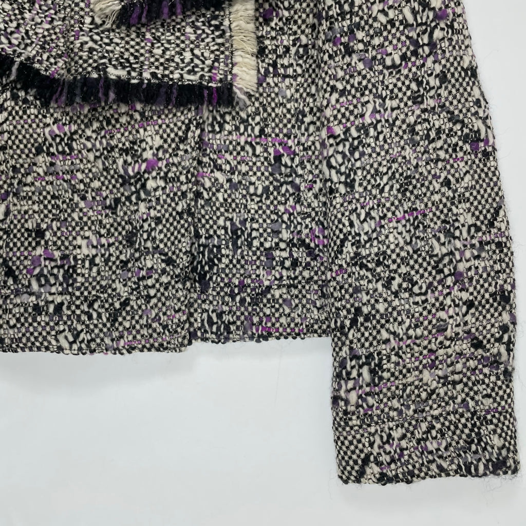 ARMANI COLLEZIONI アルマーニ コレッツォーニ / バージンウール ツイードビッグカラージャケット 参考定価：100,000程度 SIZE：40