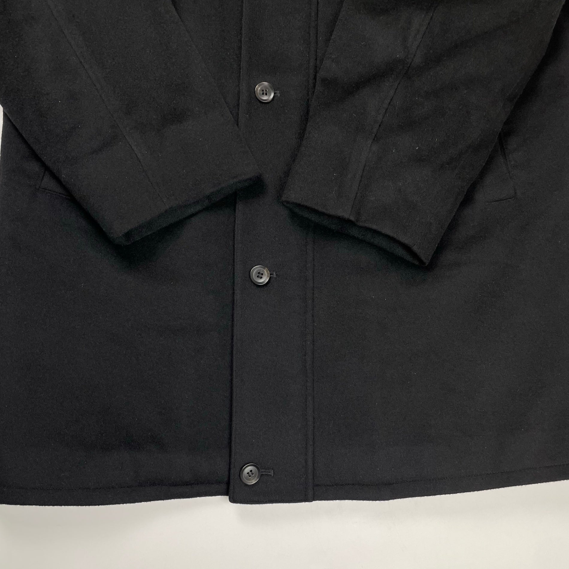 VINTAGE ヴィンテージ / ピュアカシミヤコート フード収納 ブラック 参考定価：200,000程度 SIZE:LL