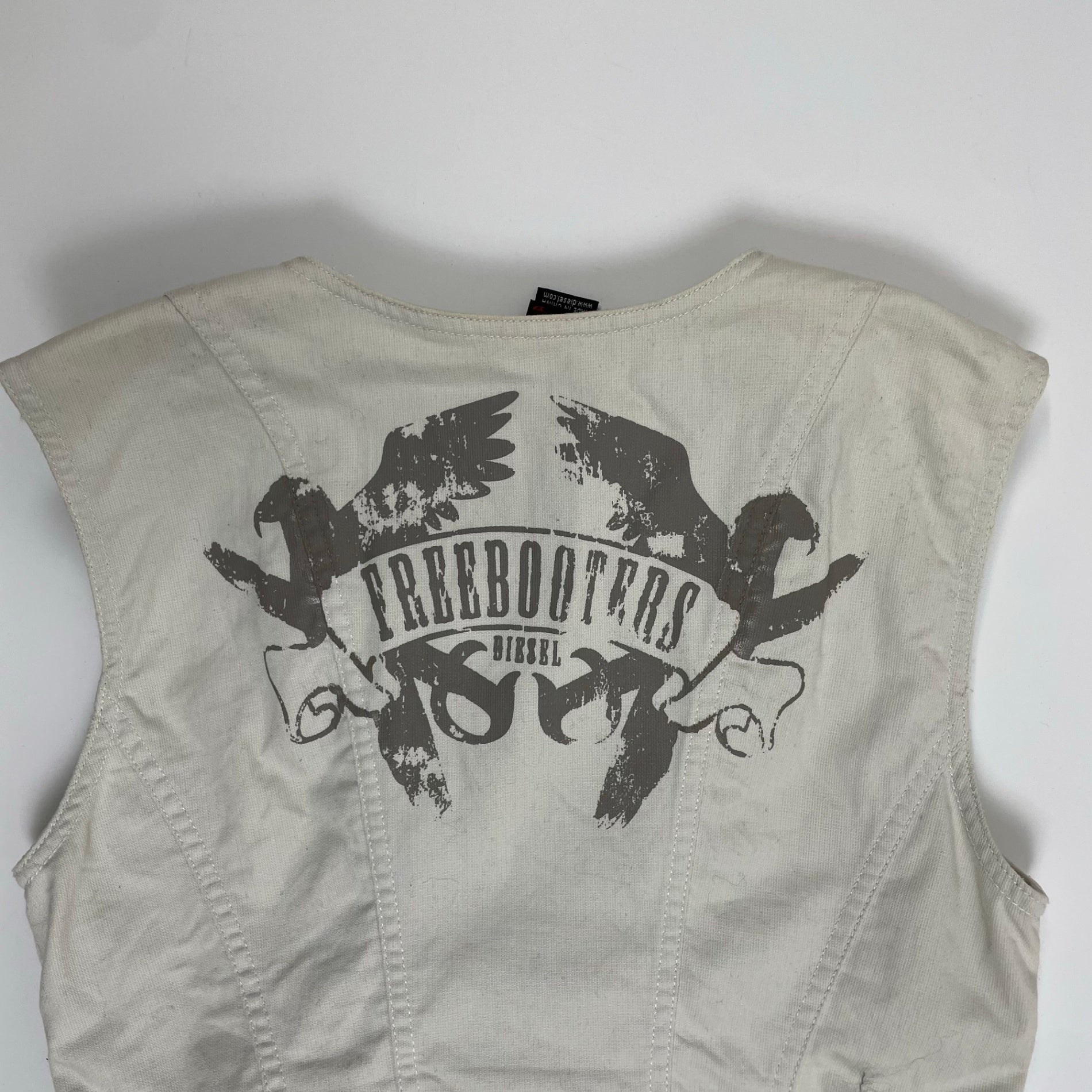 DIESEL ディーゼル / 00sギミックデザインベスト イーグルプリント Y2K  SIZE:S