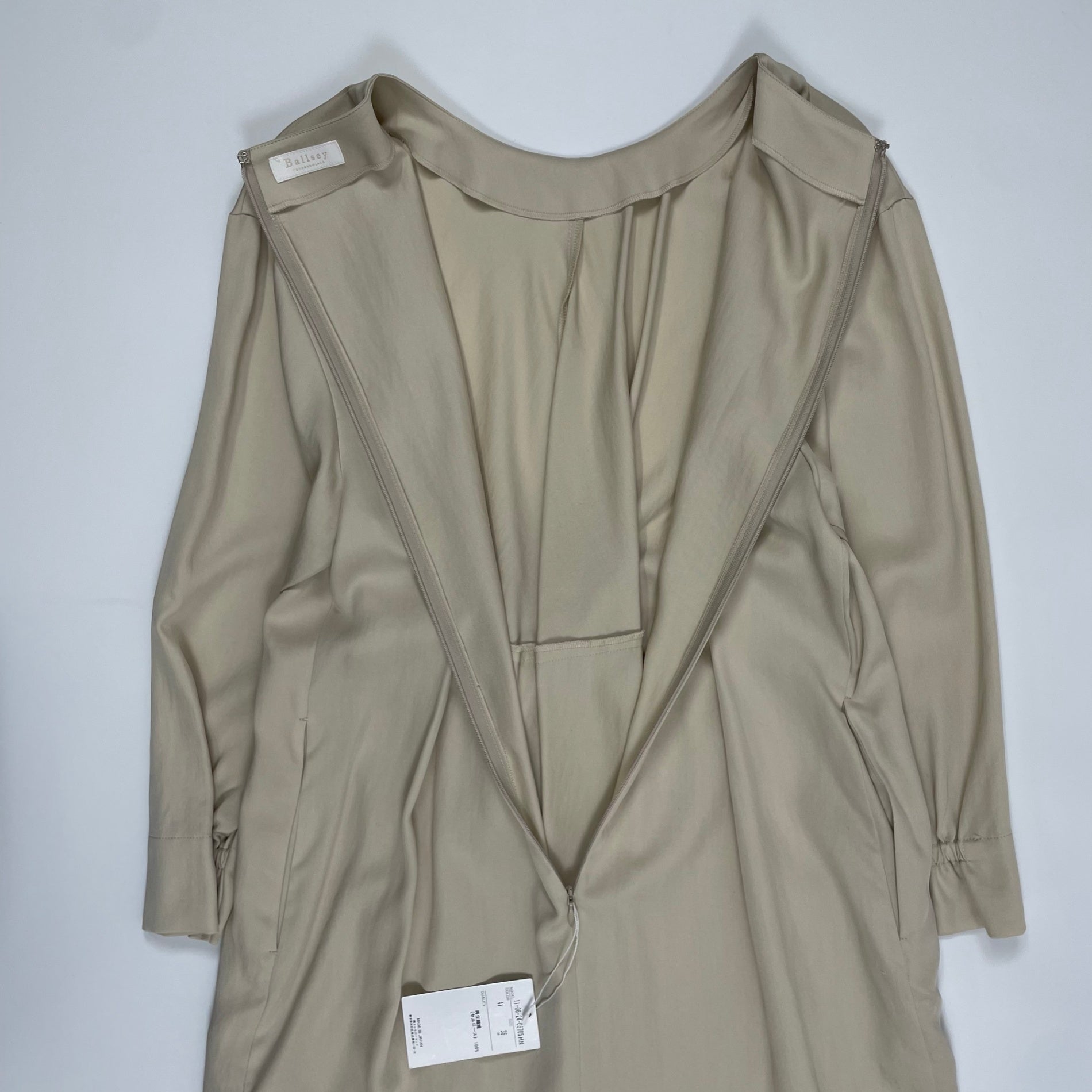 Ballsey ボールジー / セルロースモールスキン フロントリボンワンピース 未使用品 参考定価：26,000+tax SIZE:36