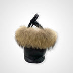 Leilian レリアン / レザー×ファーバケツバッグ ブラウン