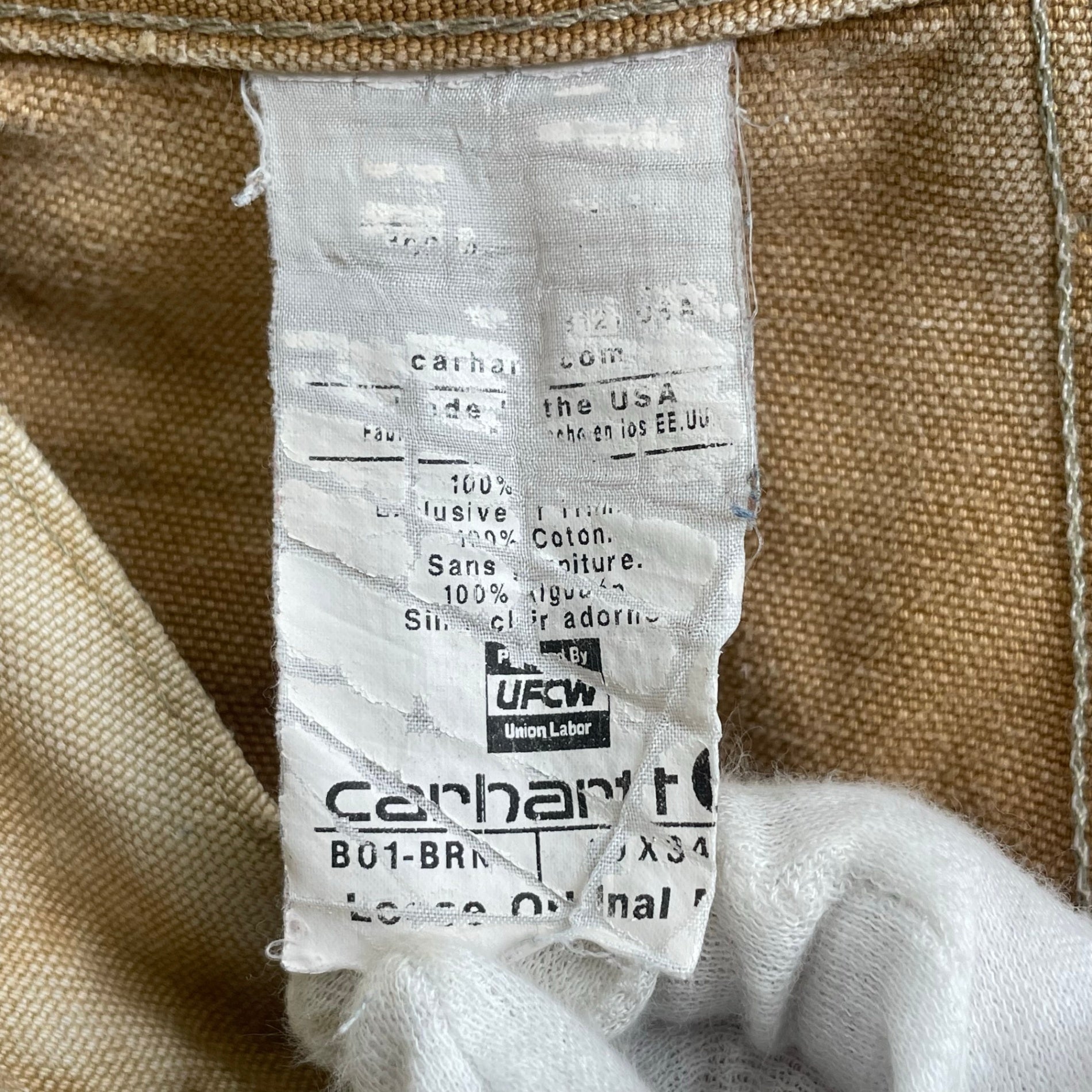 carhartt カーハート / 00s ダブルニー ダックパンツ USA製 Helmets to Hardhats 襤褸 SIZE：W78