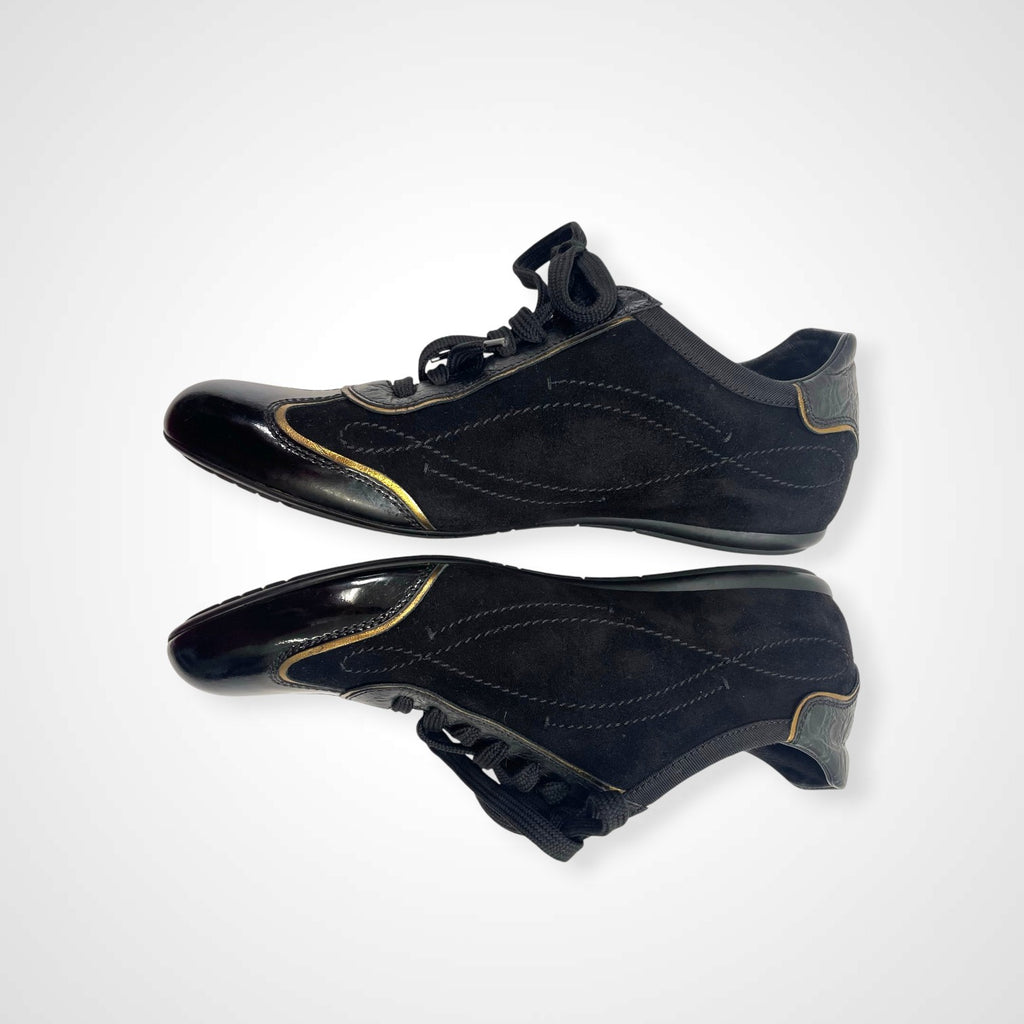 LOUIS VUITTON ルイ・ヴィトン / 筆記体ロゴ スウェードレザースニーカー 参考定価：160,000程度 SIZE:6 1/2