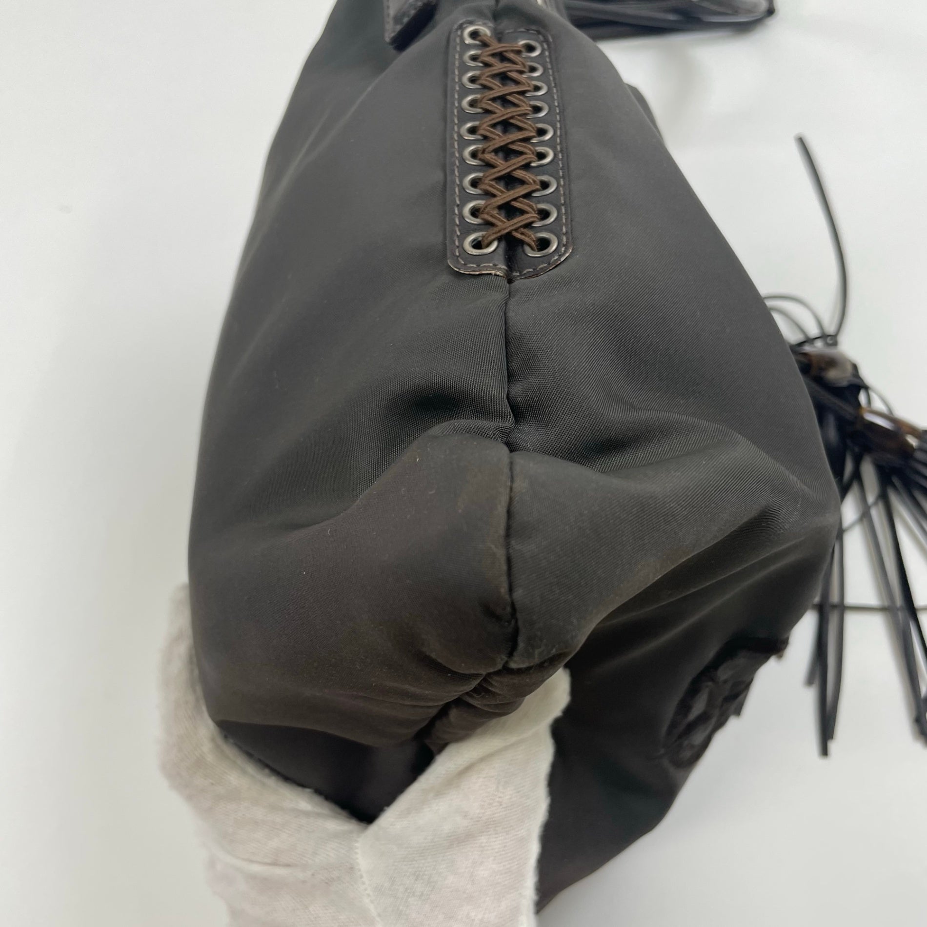 GIORGIO ARMANI / フリンジショルダーバッグ 参考定価：200,000程度