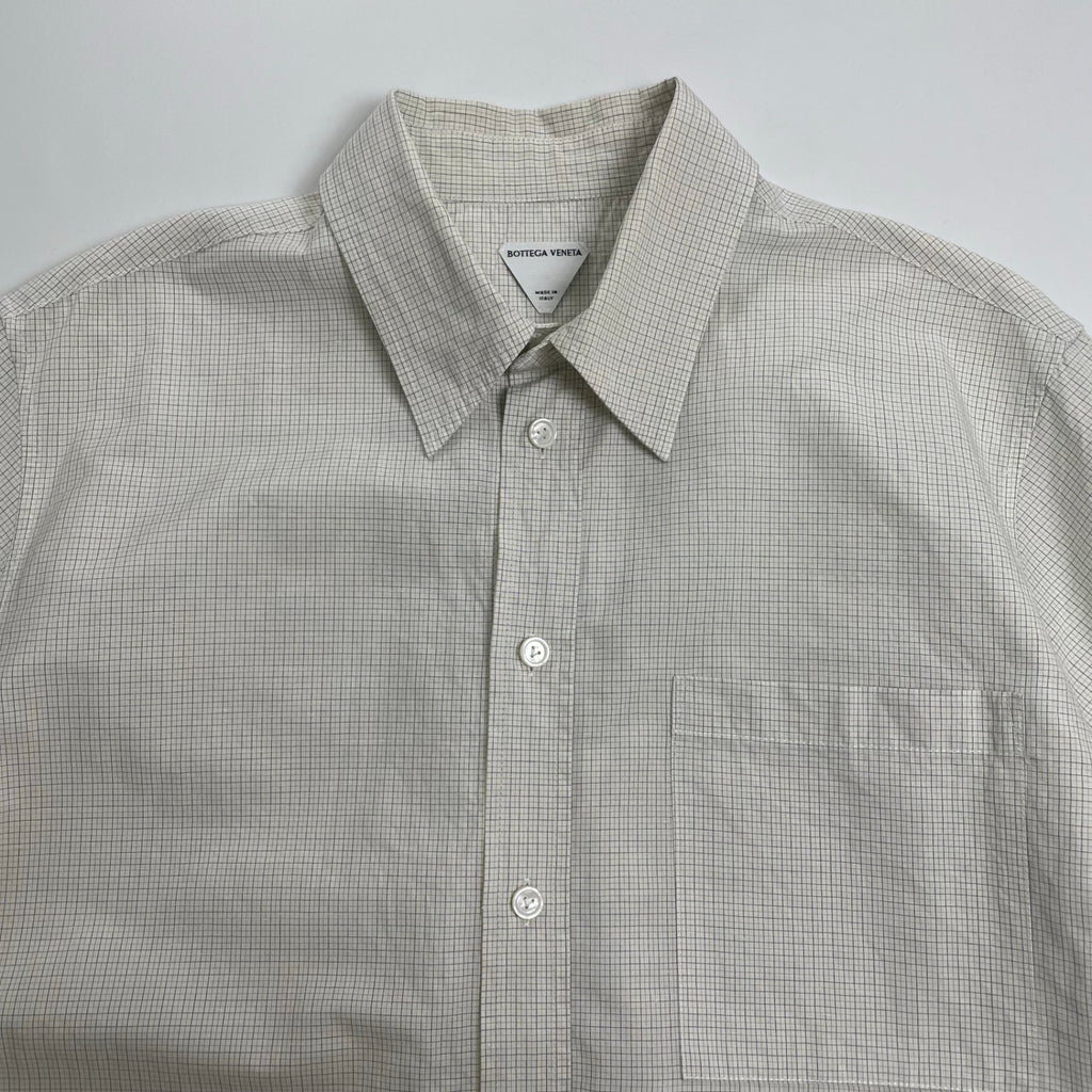 BOTTEGA VENETA ボッテガ ヴェネタ / Checked Cotton And Linen Shirt 参考定価：130,000程度 SIZE：46