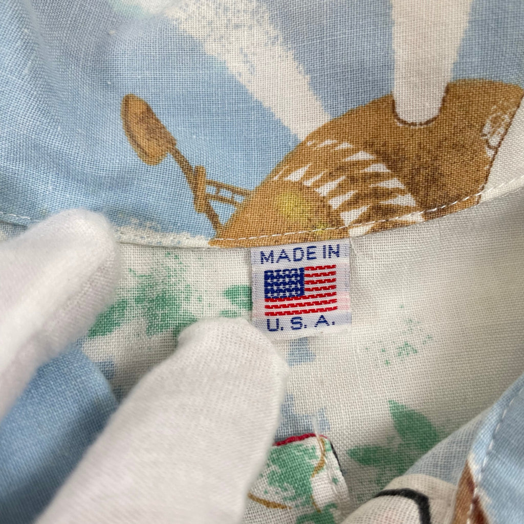 VINTAGE / 【E.T.】 USA製 ヴィンテージシーツリメイクシャツ SIZE:S(M程度)