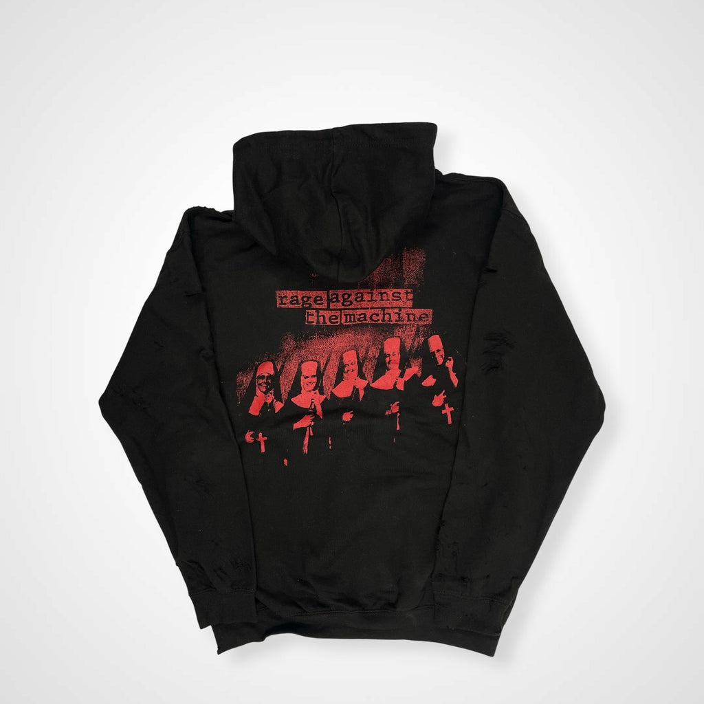 RAGE AGAINST THE MACHINE レイジアゲインストザマシーン / ダメージ加工 オフィシャルパーカー ブラック SIZE：L