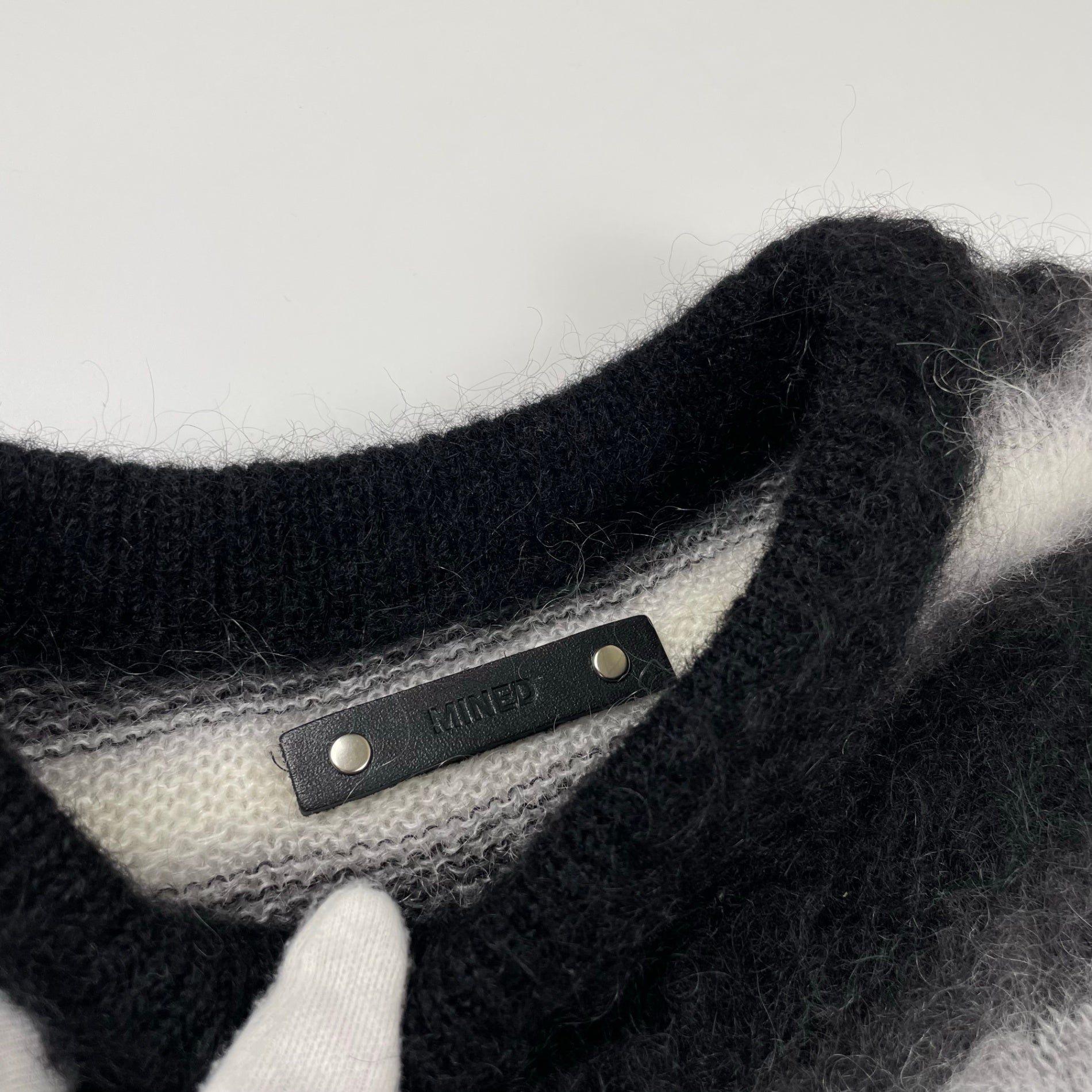 MINEDENIM マインデニム / Blurry Border Mohair Knit Pullover モヘヤMIX 参考定価：48,000+tax SIZE:2