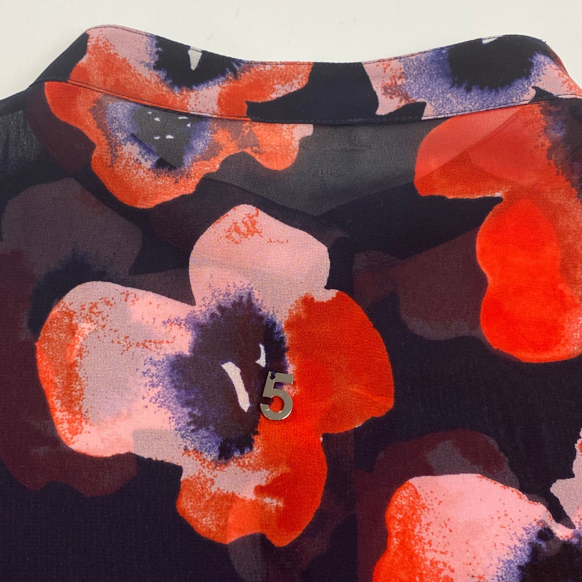 5 PREVIEW ファイブ プレビュー / シャツワンピース フラワープリント チャーム付 参考定価：40,000程度 SIZE：S