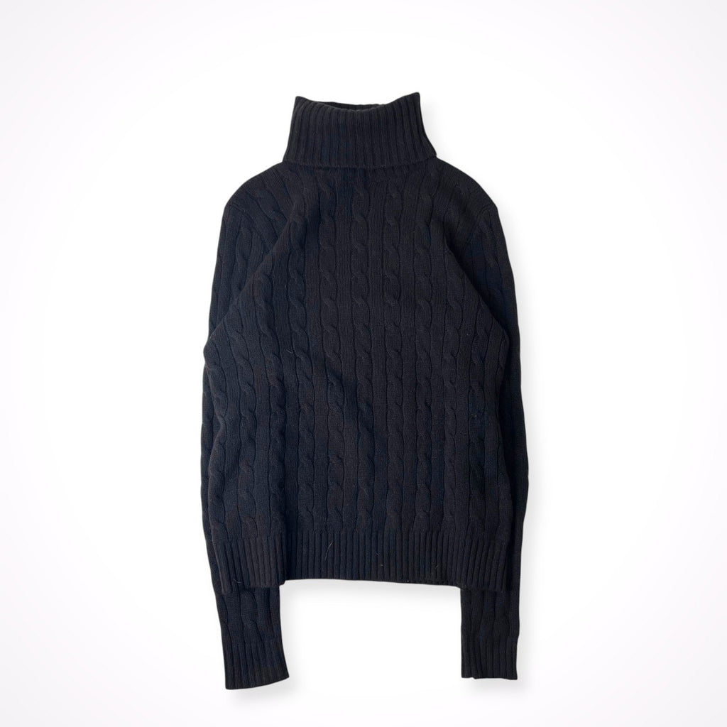 POLO RALPH LAUREN / エルボーパッチ付 ケーブルタートルネックニット SIZE：M