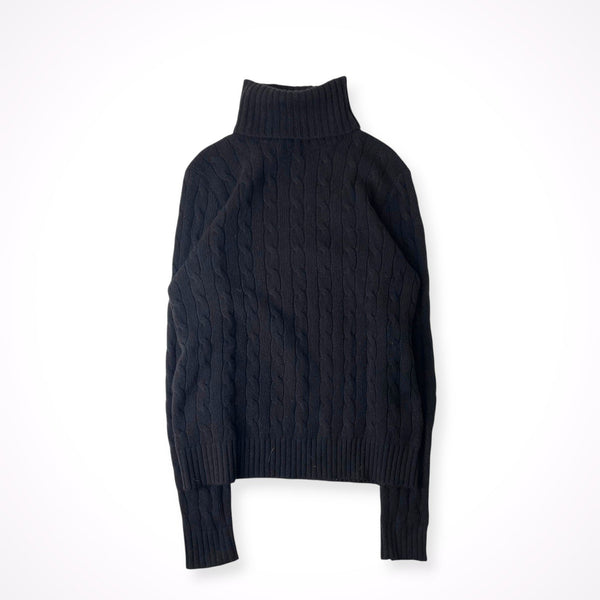POLO RALPH LAUREN / エルボーパッチ付 ケーブルタートルネックニット SIZE：M