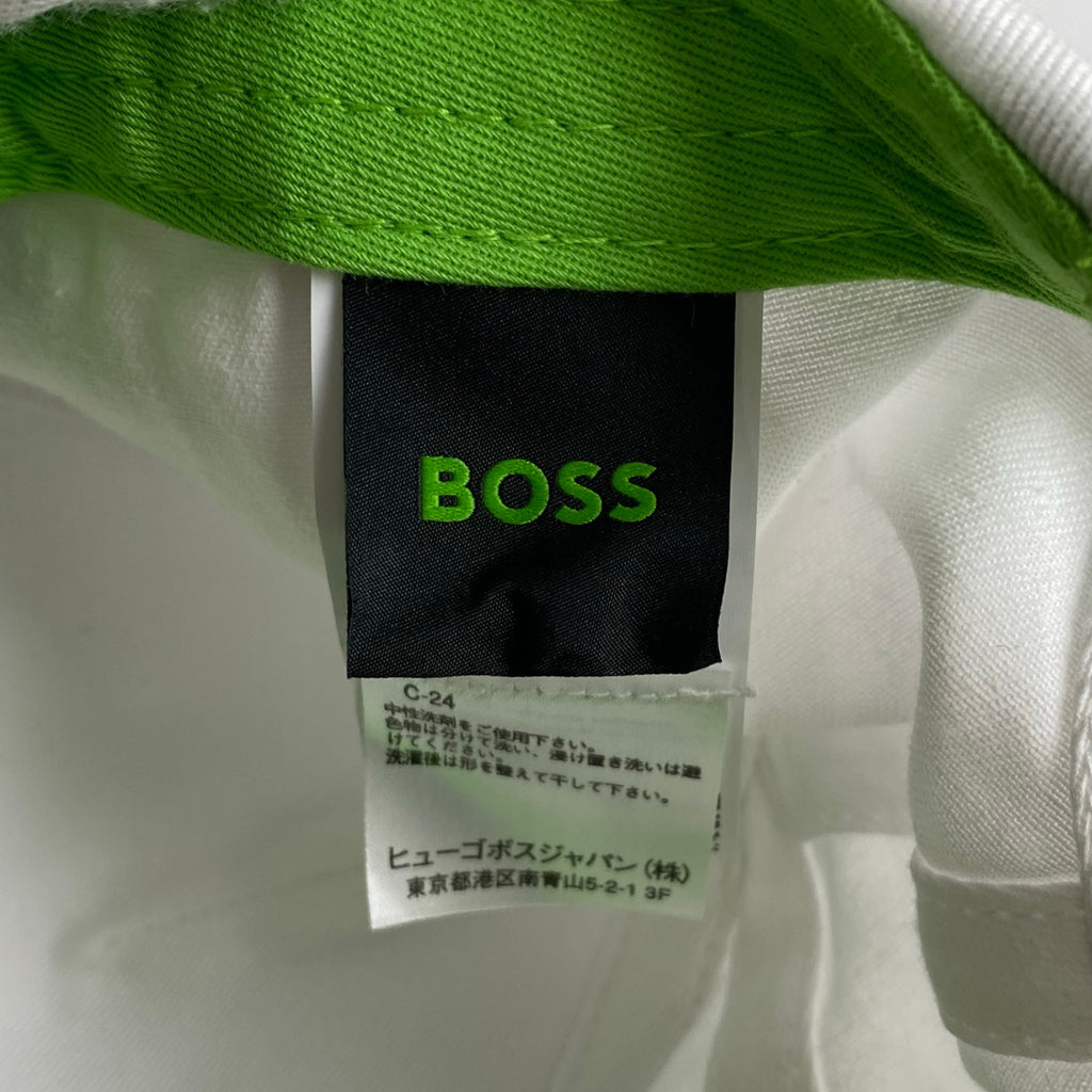 BOSS ボス / ロゴキャップ ホワイト グリーン ゴルフにも SIZE：調整可能