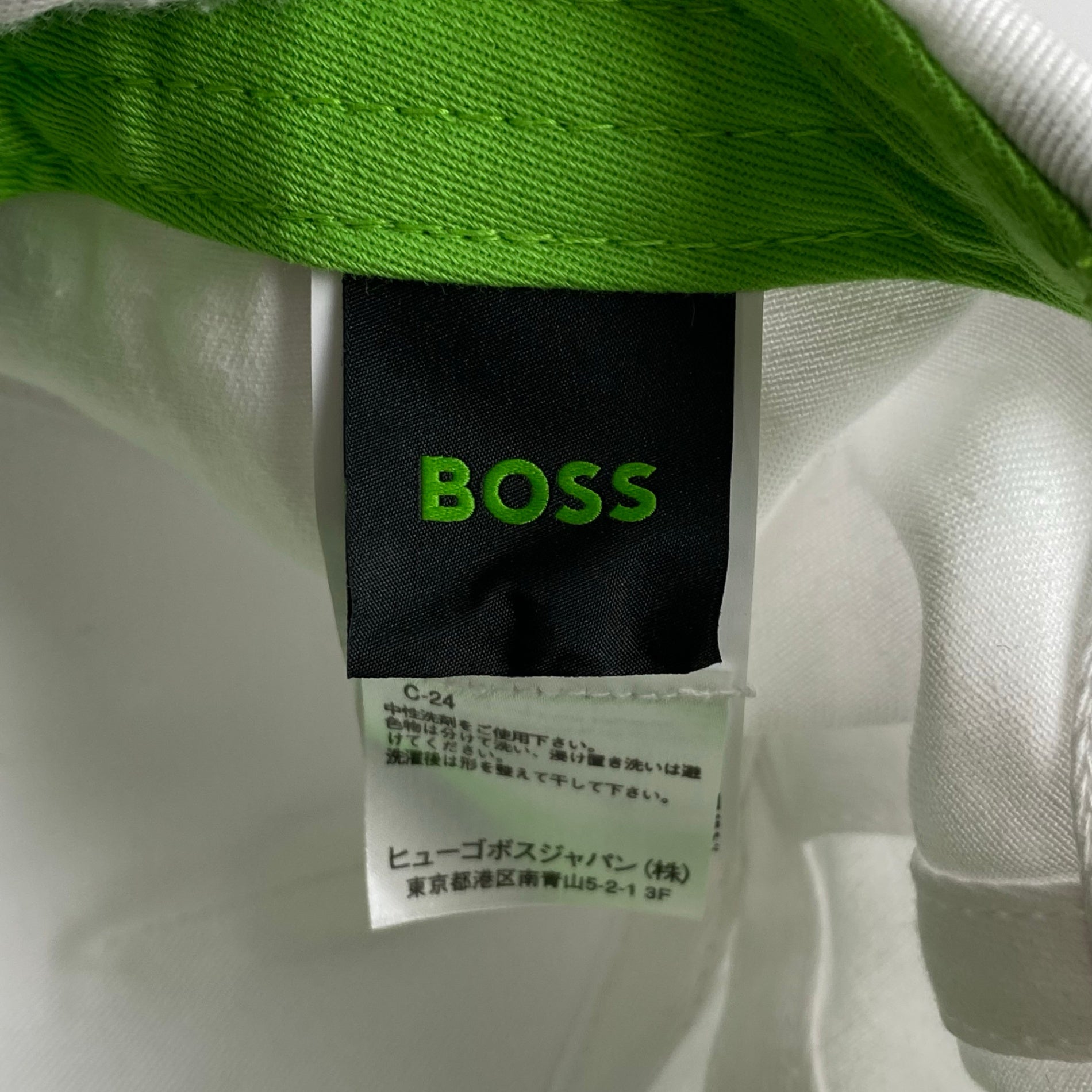 BOSS ボス / ロゴキャップ ホワイト グリーン ゴルフにも SIZE：調整可能