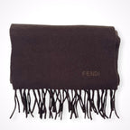 FENDI / ロゴ刺繍ウールマフラー ブラウン 参考定価：45,000程度