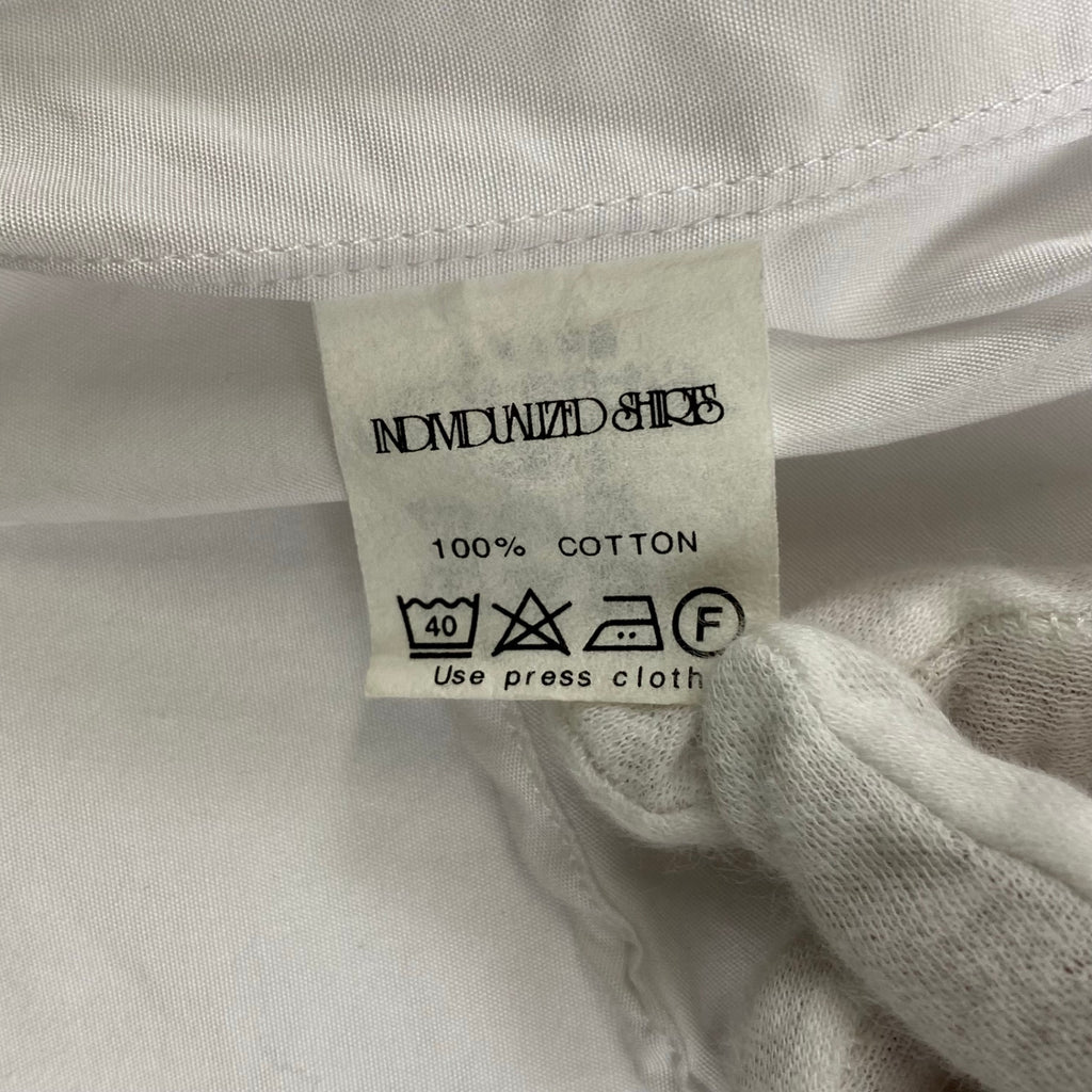 INDIVIDUALIZED SHIRTS インディビジュアライズド シャツ / セミワイド ショートカラー ワイドコットンシャツ USA製 SIZE:L