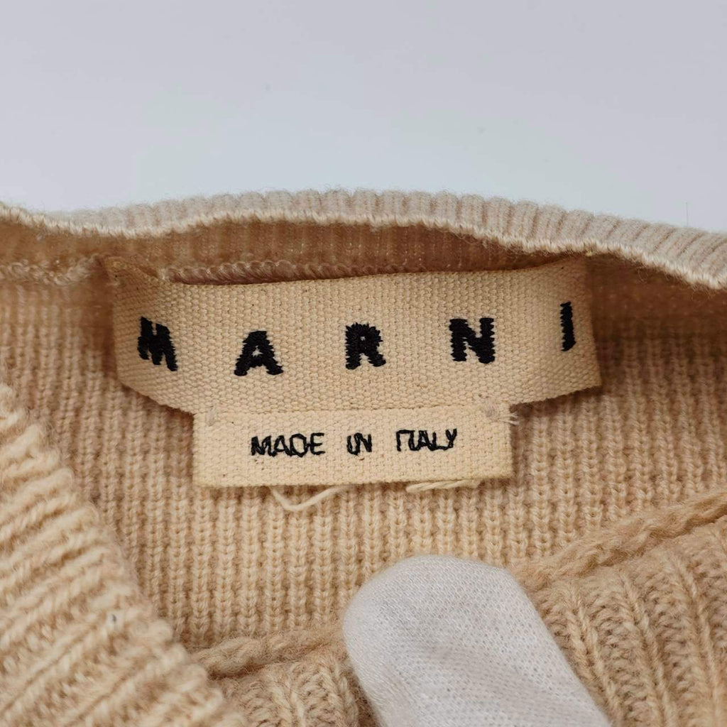 MARNI マルニ / ボーダーデザインガンジーニット 背面ボーダー ウール100％ SIZE:46(M程度)