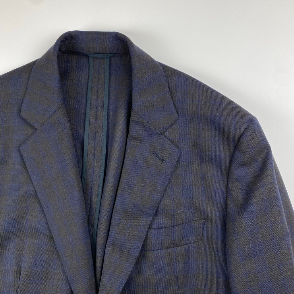 【極美品】 HERMES エルメス / チェック柄 アンコン テーラードジャケット SIZE:48