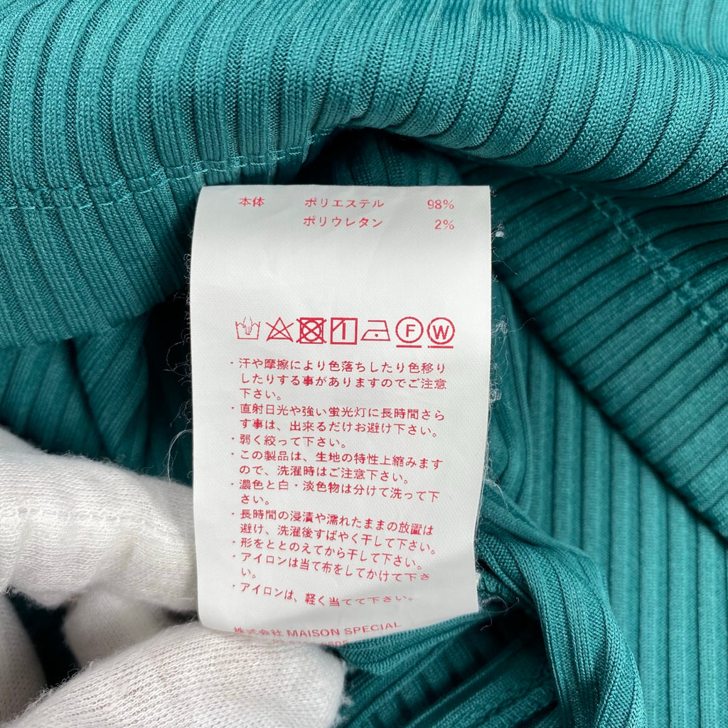 MAISON SPECIAL メゾンスぺシャル / オメガリブプライムオーバーロングスリーブTシャツ グリーン SIZE：01(L程度)