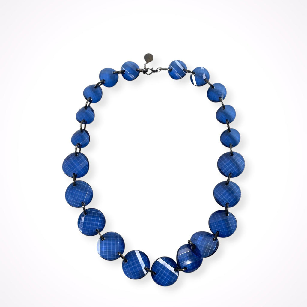 EMPORIO ARMANI / チェック柄 サークルモチーフネックレス 参考定価：40,000程度