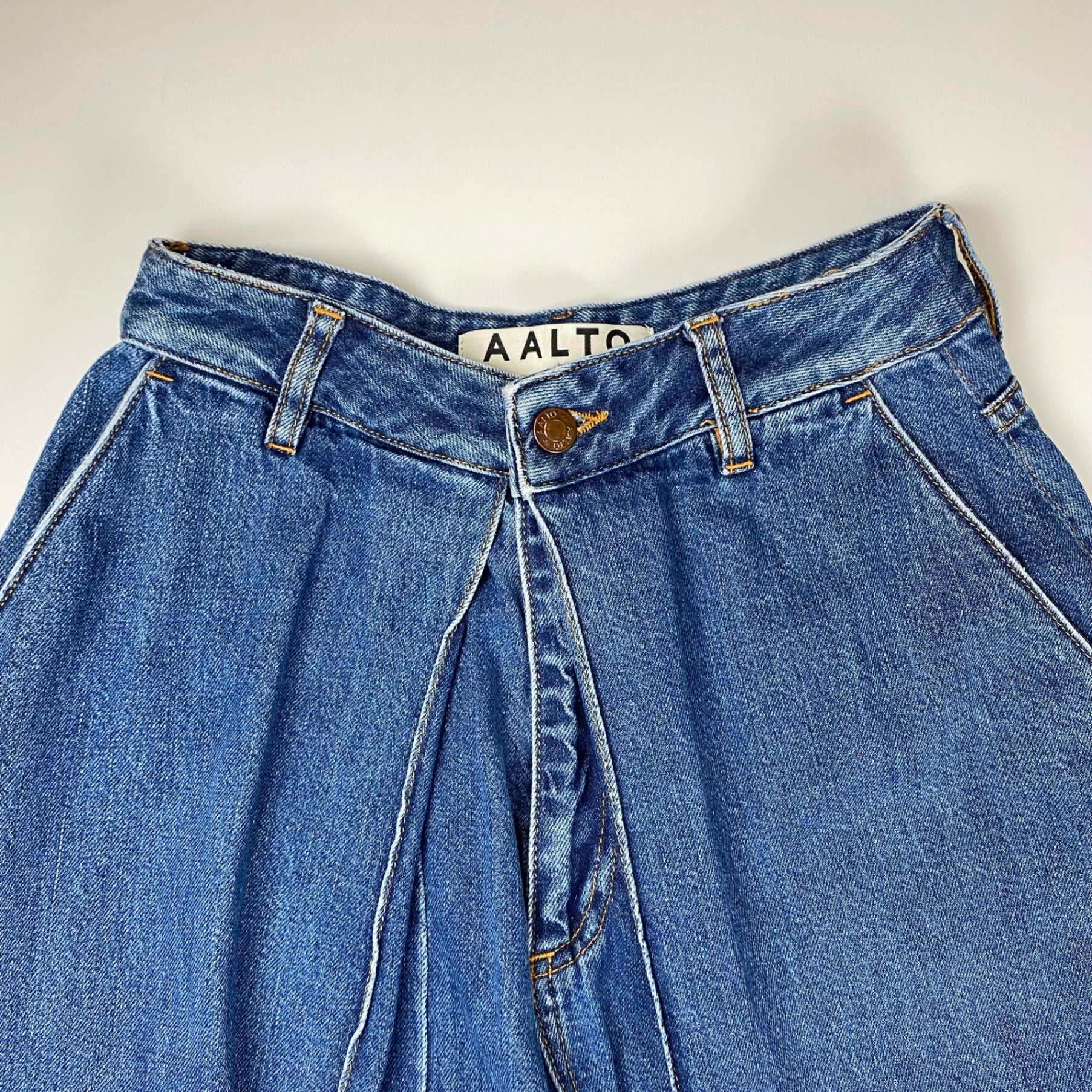 AALTO アールト / Jean with pleats ワイド デニムパンツ カットオフ SIZE:36