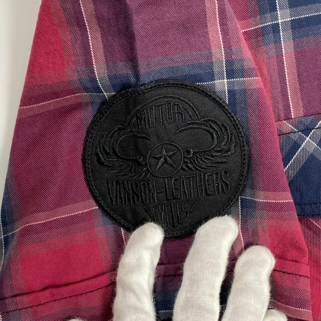 vanson ヴァンソン / スカル＆クロス チェックシャツ SIZE:L