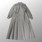 【美品】 AKTE アクテ / サイドコードロングシャツワンピース チェック柄 参考定価：18,000+tax  SIZE：FREE