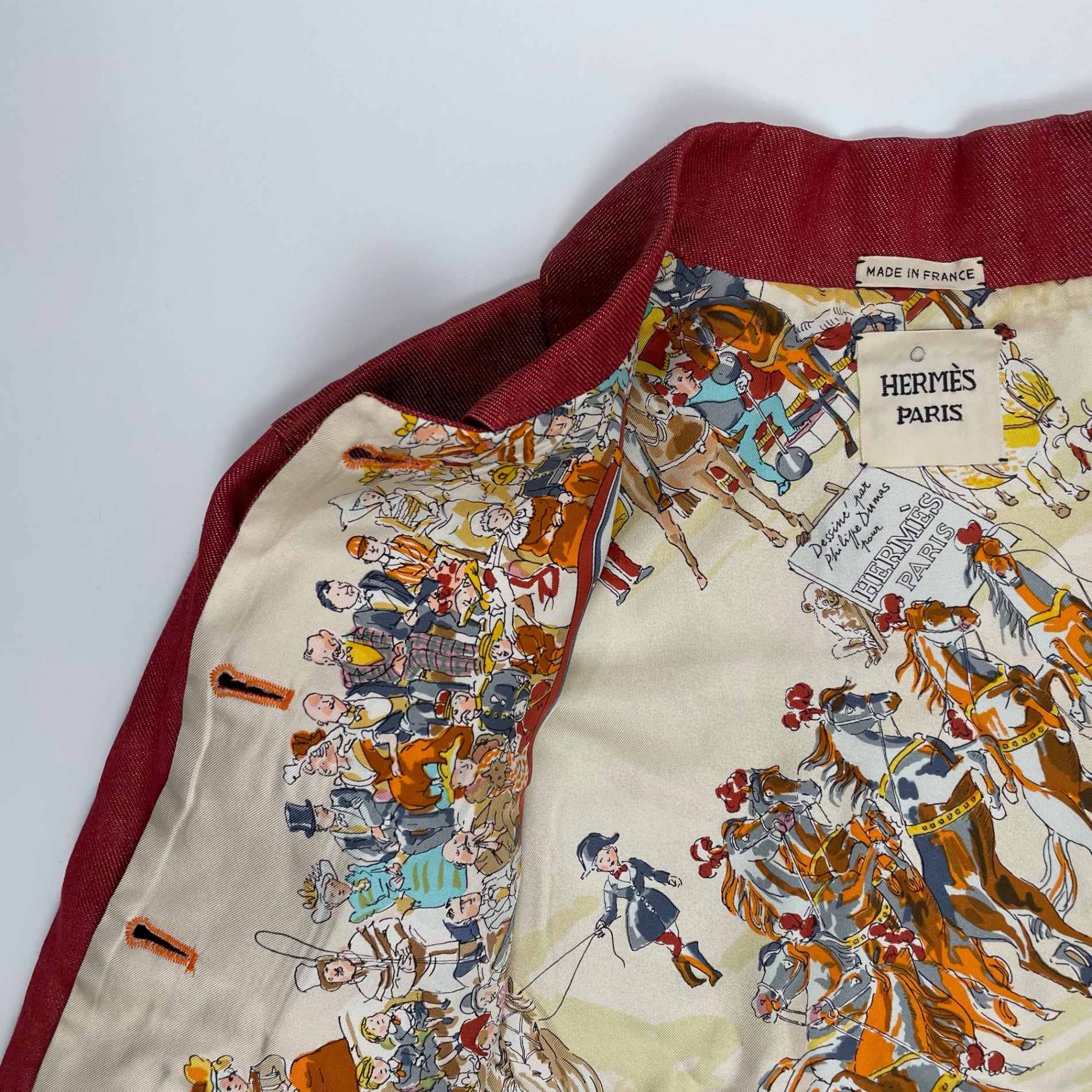 HERMES エルメス / カレライニング リネンデニムジャケット ゴルチエ期 参考定価：520,000程度 SIZE：36