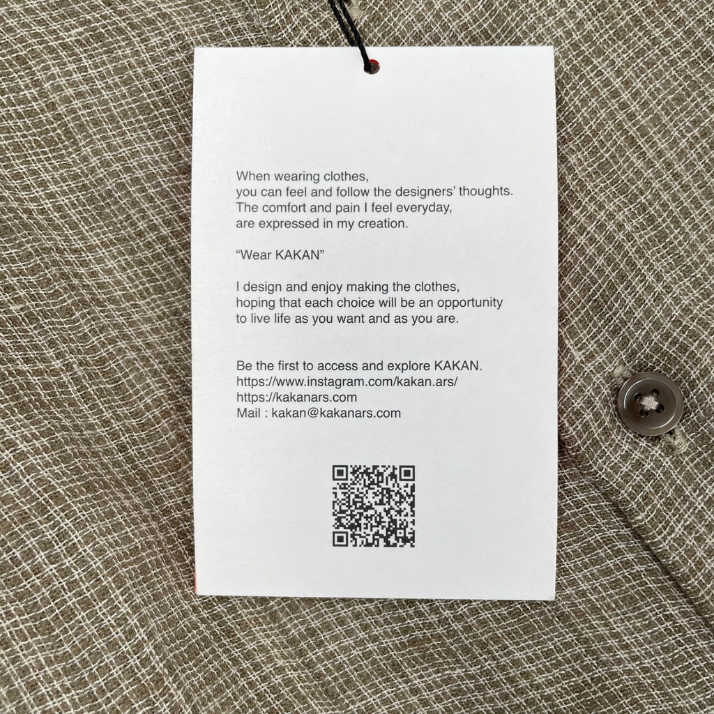 KAKAN / HORIZONTAL COLLAR SHIRT 未使用品 参考定価：52,000+tax SIZE:FREE