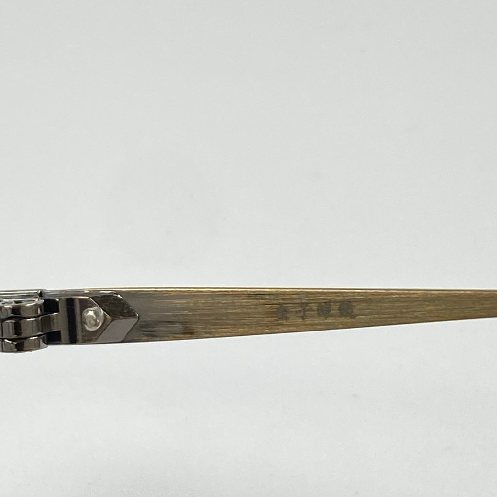 【極美品】 金子眼鏡 premium / KMP-22 シルバーコンビ 伊達メガネ 度なしクリアレンズ