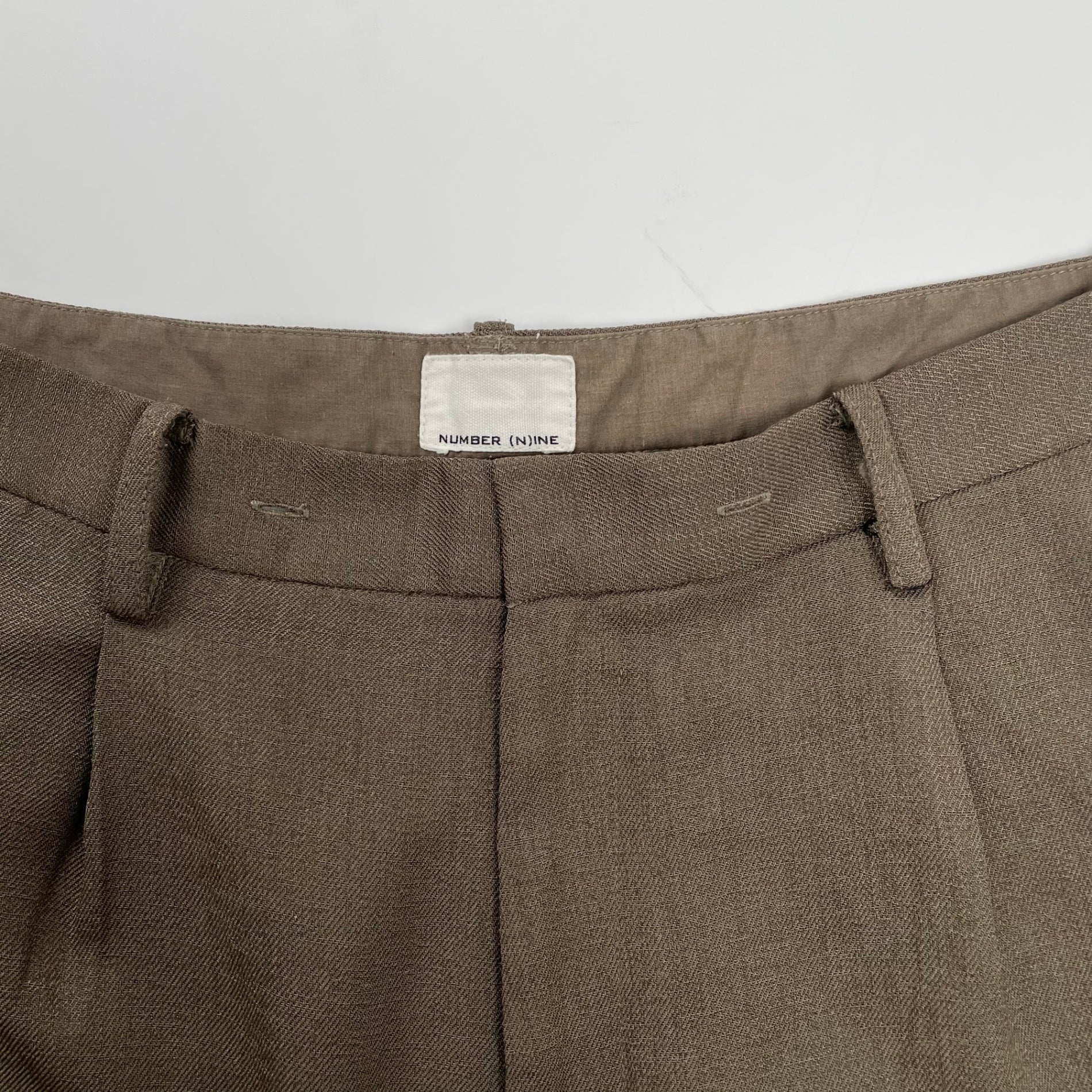 NUMBER NINE ナンバーナイン / PEツイルウエストコードワイドパンツ オリーブ 参考定価：12,000+tax SIZE:3