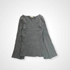 DEMYLEE デミリー / フレアスリーブ リブニット 参考定価：35,000程度 SIZE:S