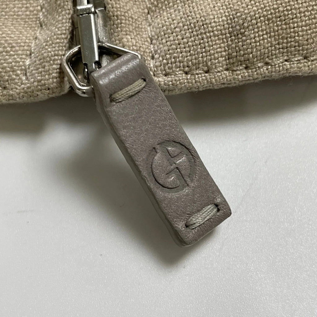 GIORGIO ARMANI ジョルジオ アルマーニ / ラムレザー×リネン 異素材MIX ハリントンジャケット ブルゾン G9タイプ 参考定価：300,000程度 SIZE:46