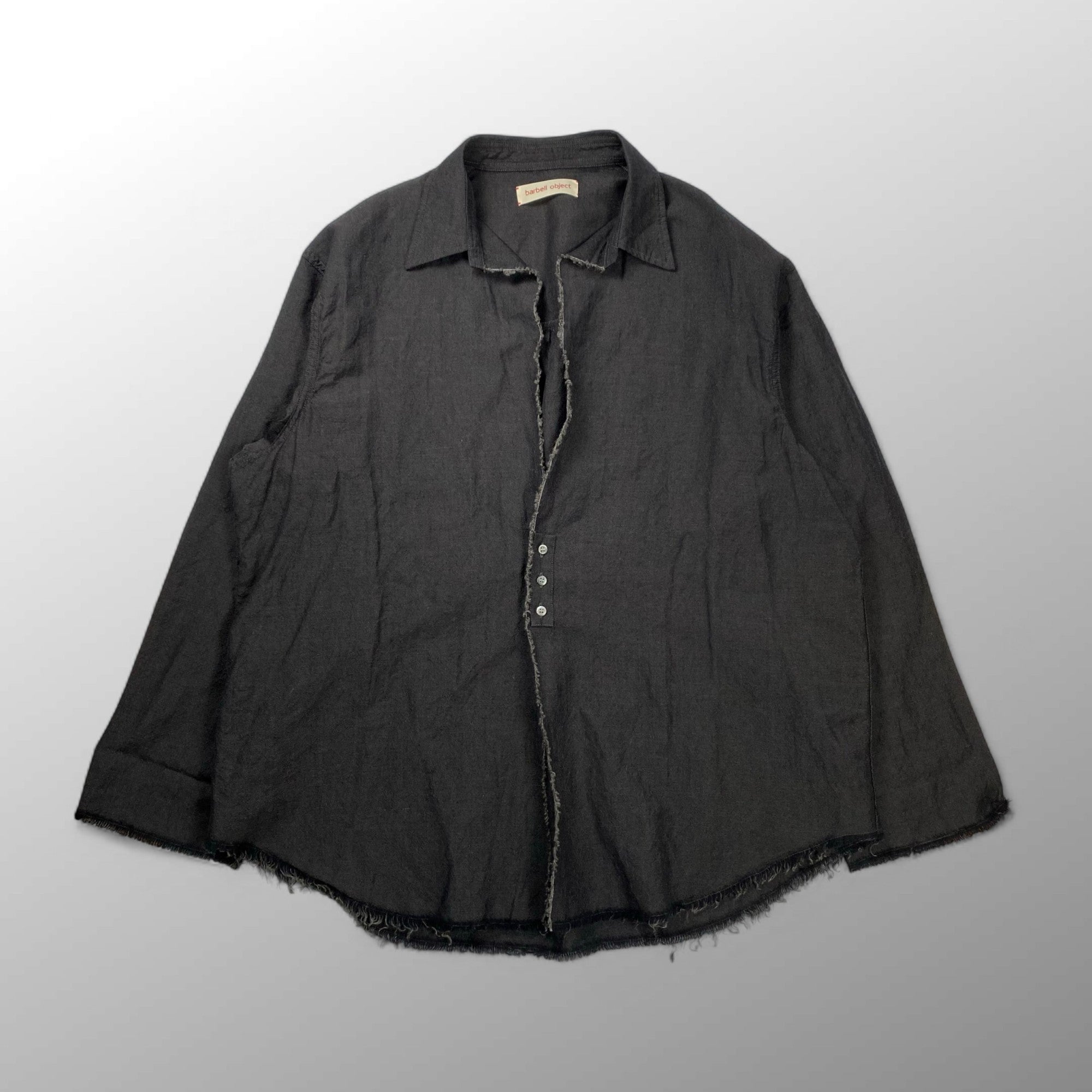 barbell object バーベルオブジェクト / bo-05s01 3b sh 羽織り シャツ 墨黒 25AW 参考定価：30,000+tax SIZE:2