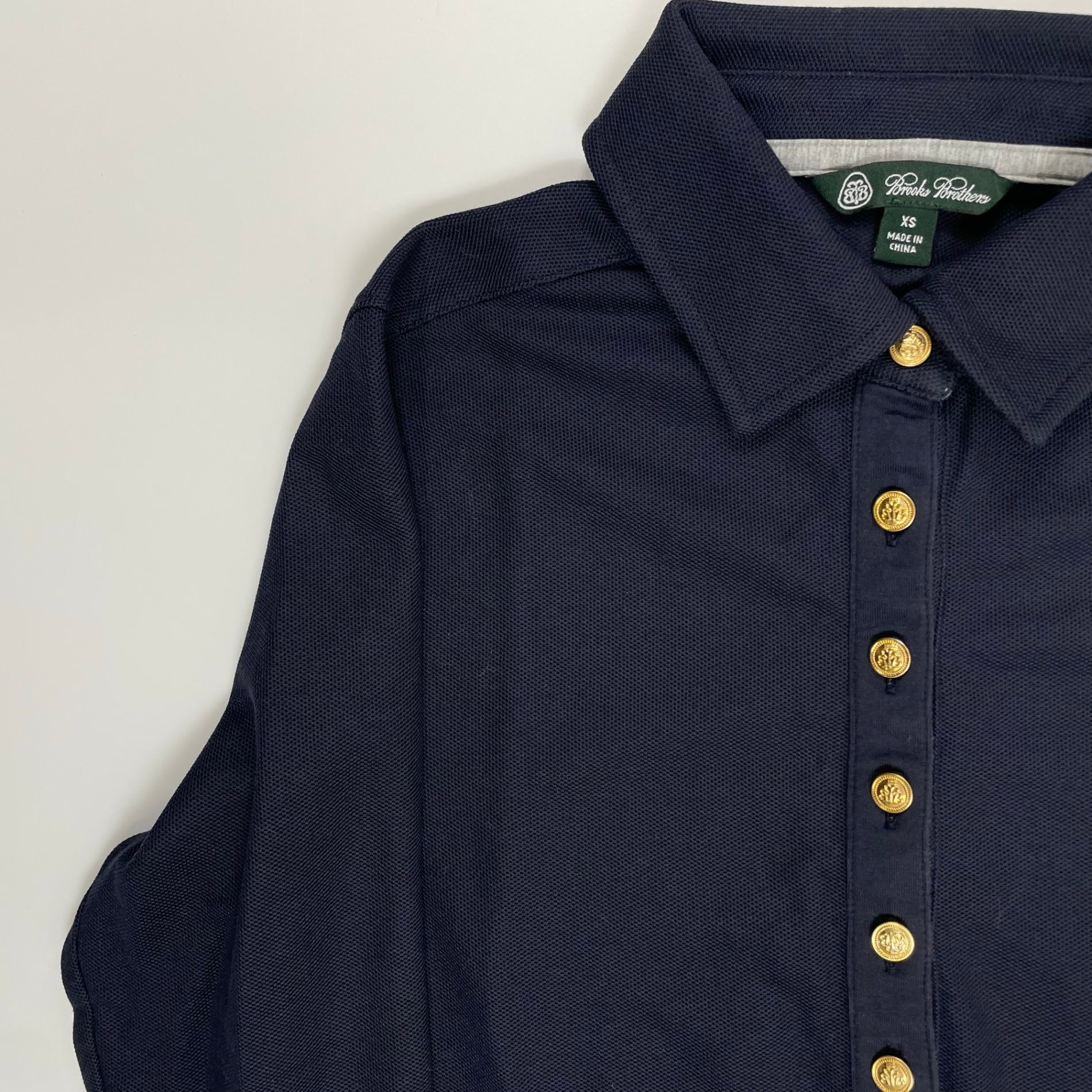 Brooks Brothers ブルックスブラザーズ / 多重ボタン 長袖ポロシャツ ネイビー SIZE:XS