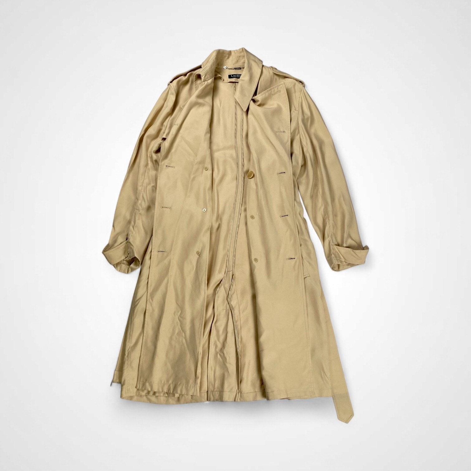 LAUREN RALPH LAUREN ローレンラルフローレン / ベルテッドトレンチコート 仕付け糸付 参考定価：50,000程度 SIZE：M