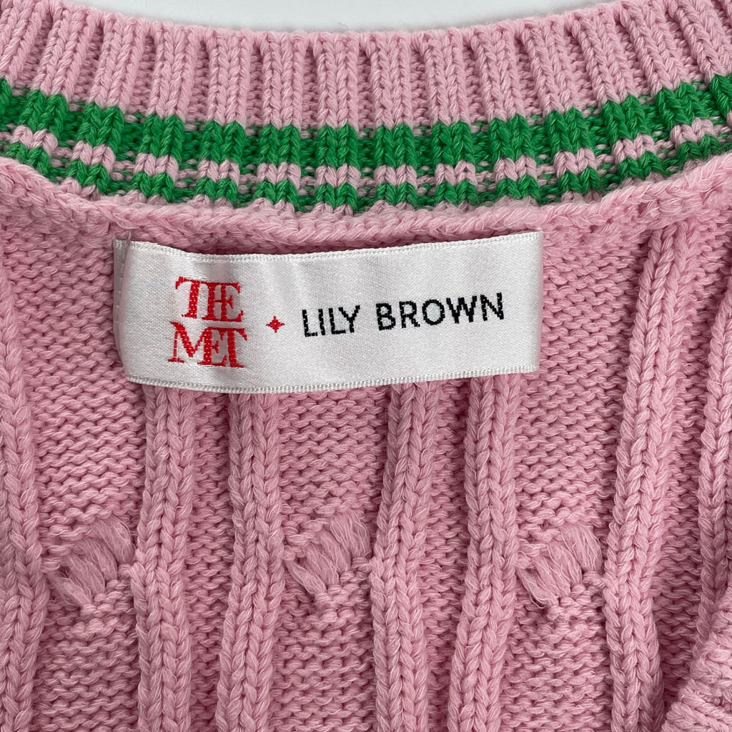 THE MET × LILY BROWN メトロポリタン美術館 リリーブラウン / コラボチルデンベスト  ピンク×グリーン 未使用品 参考定価：10,800+tax SIZE:FREE