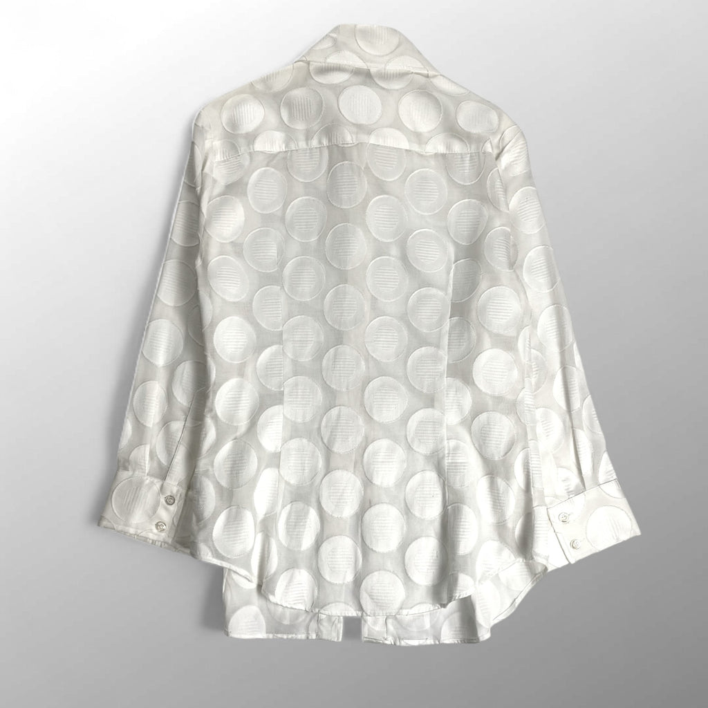 lculson ラクルソン / サークルジャガードシャツ ホワイト MADE IN ITALY SIZE：44