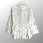 lculson ラクルソン / サークルジャガードシャツ ホワイト MADE IN ITALY SIZE：44