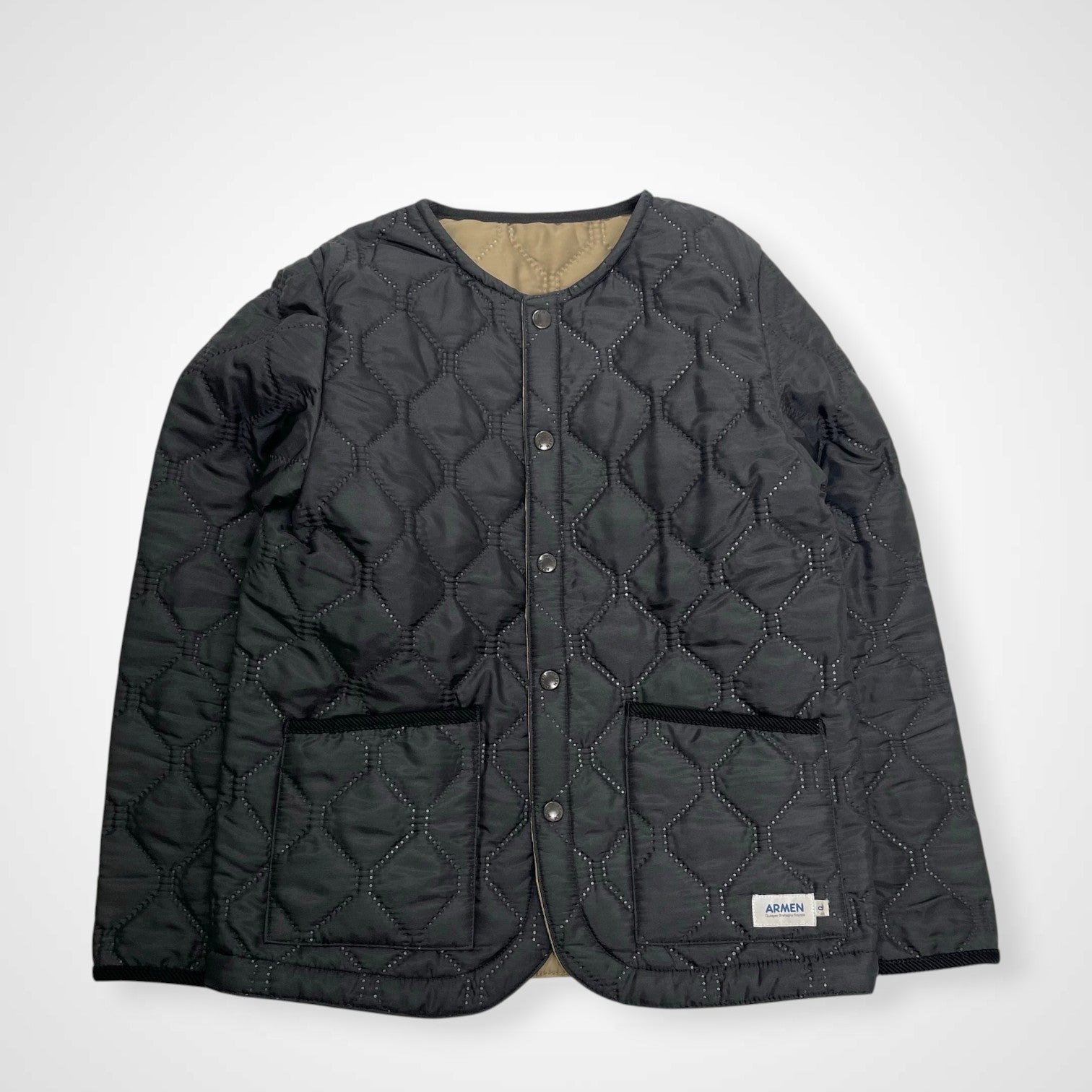 ARMEN アーメン / クルーネックキルティングジャケット 参考定価：35,000程度 SIZE:0