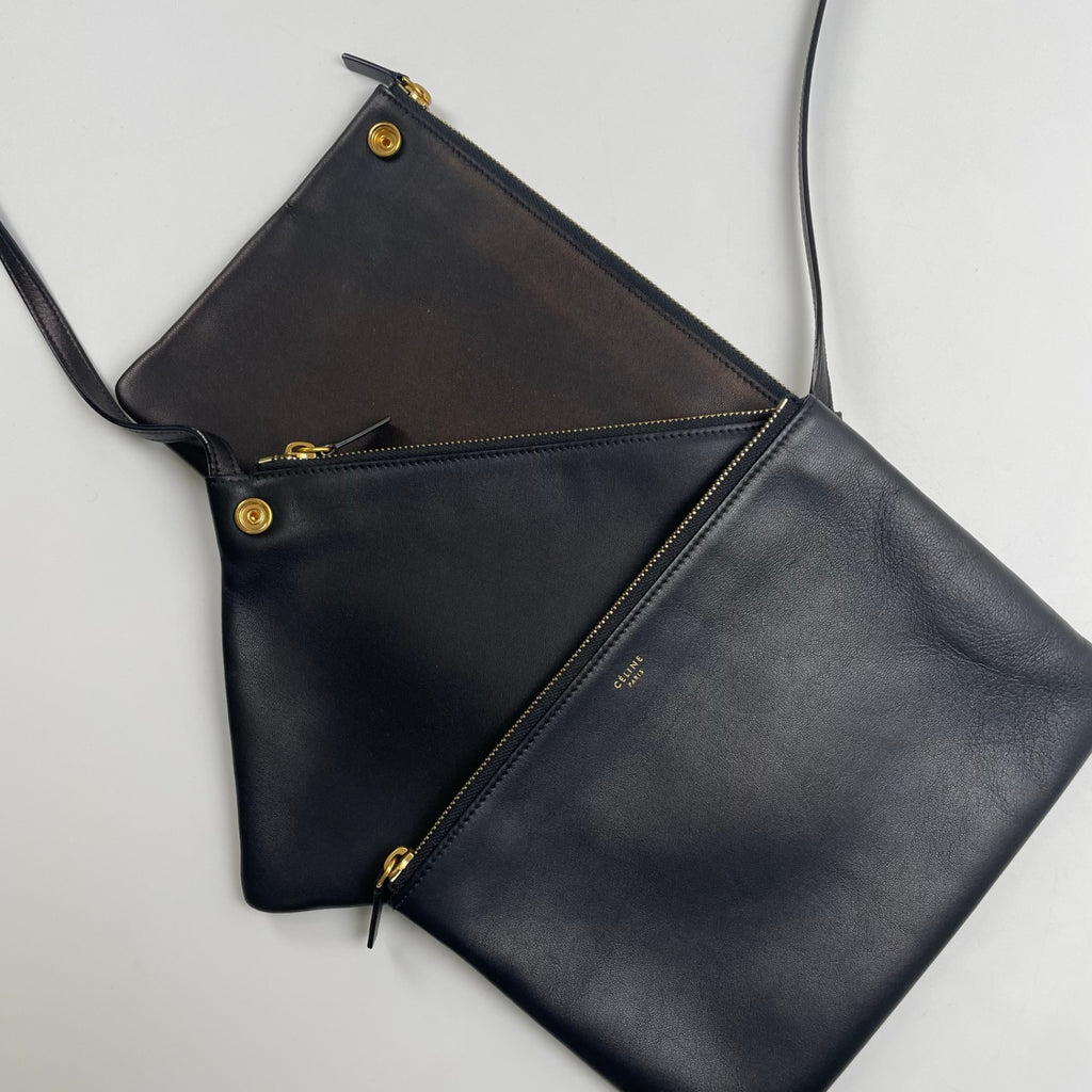 CELINE セリーヌ / トリオラージ ショルダーバッグ ブラック  フィービー期 参考定価：150,000+tax