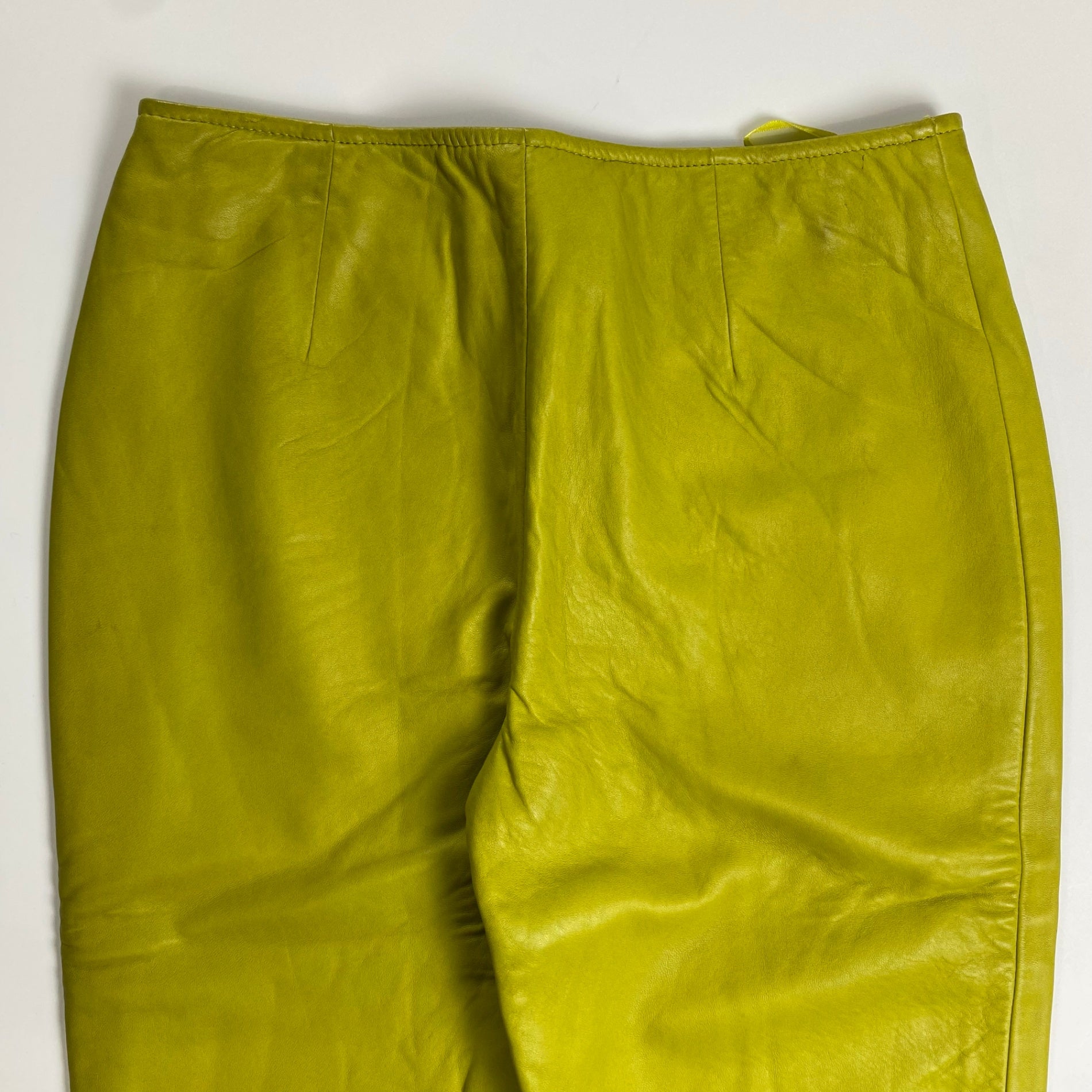 90s ck CALVIN KLEIN カルバンクライン / ヴィンテージ ラムレザーパンツ ピスタチオカラー SIZE：2