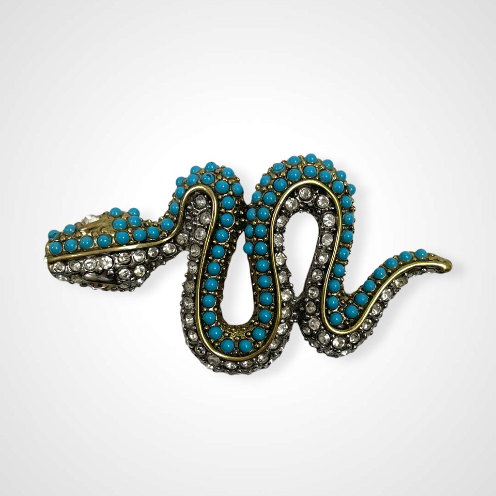 Kenneth  Jay  Lane ケネス・ジェイ・レーン / ターコイズ×ダイヤ スネークブローチ