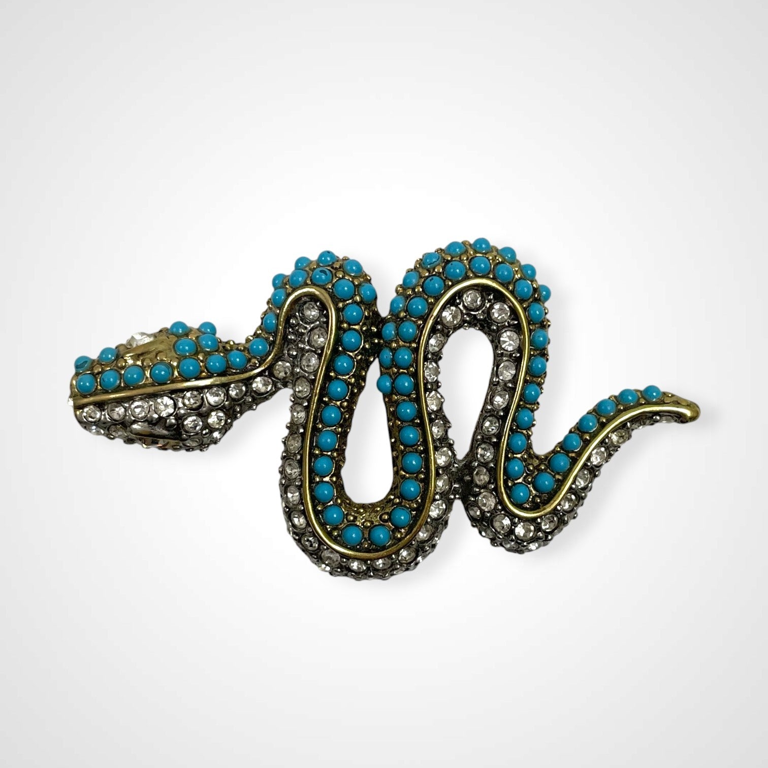 Kenneth  Jay  Lane ケネス・ジェイ・レーン / ターコイズ×ダイヤ スネークブローチ