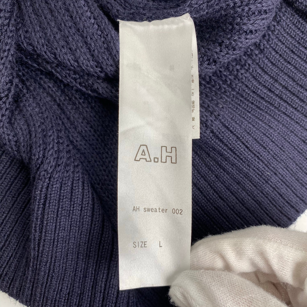 【会員限定抽選】 A.H エーエイチ 長谷川昭雄 / A.H AMERICAN SEA ISLAND COTTON SWEATER ニット 参考定価：30,000+tax SIZE：L