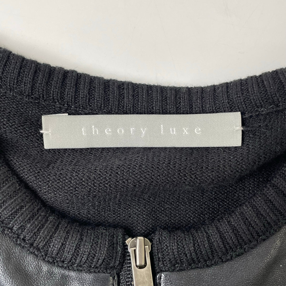 theory luxe / レザー×ニット カラーレスジャケット 参考定価：60,000程度 SIZE:38