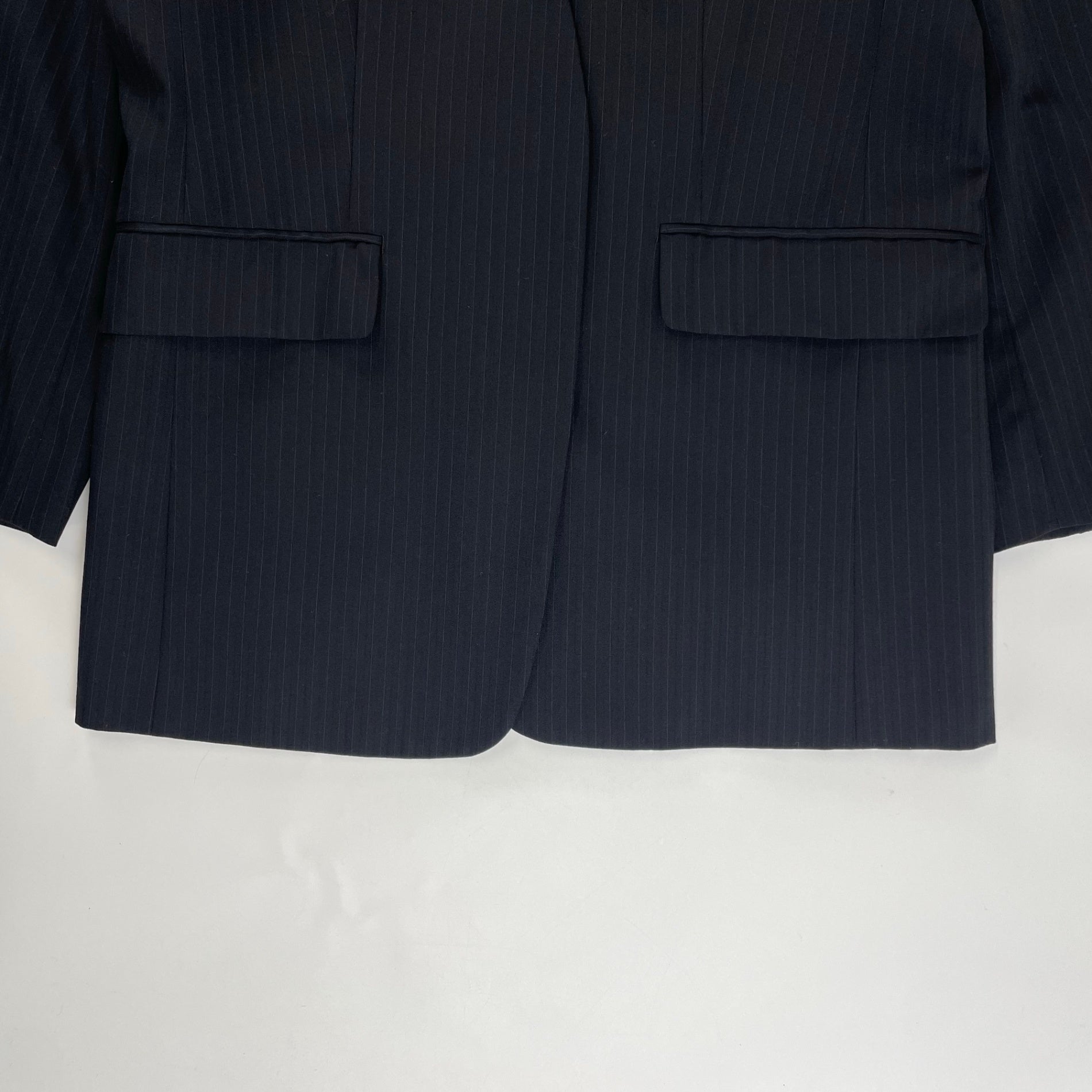 BEAUTY＆YOUTH ビューティーアンドユース / ストライプノーカラージャケット ブラック 23AW 参考定価：32,000+tax SIZE:S